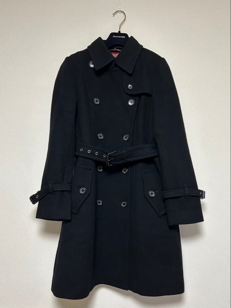 BLUE LABEL CRESTBRIDGE/メルトントレンチコート/38/黒