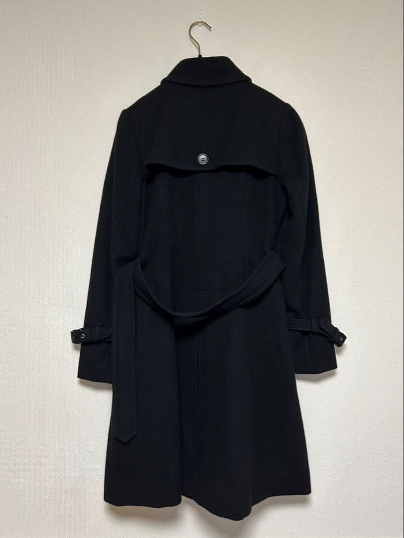 BLUE LABEL CRESTBRIDGE/メルトントレンチコート/38/黒