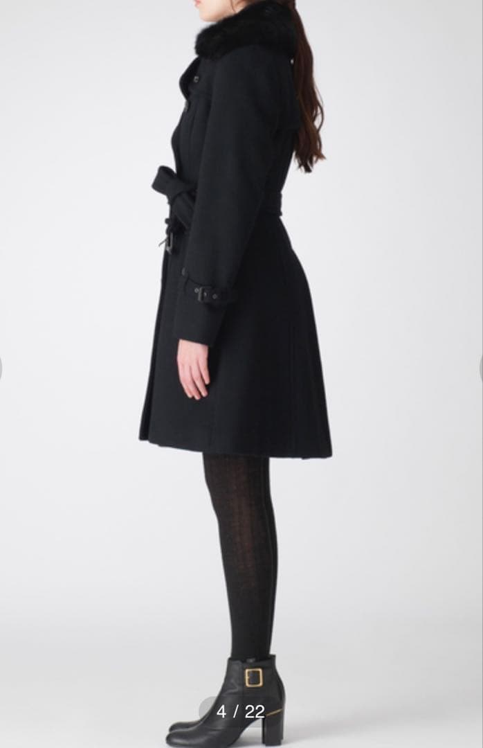 BLUE LABEL CRESTBRIDGE/メルトントレンチコート/38/黒