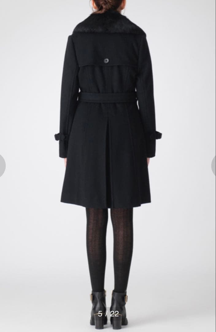 BLUE LABEL CRESTBRIDGE/メルトントレンチコート/38/黒