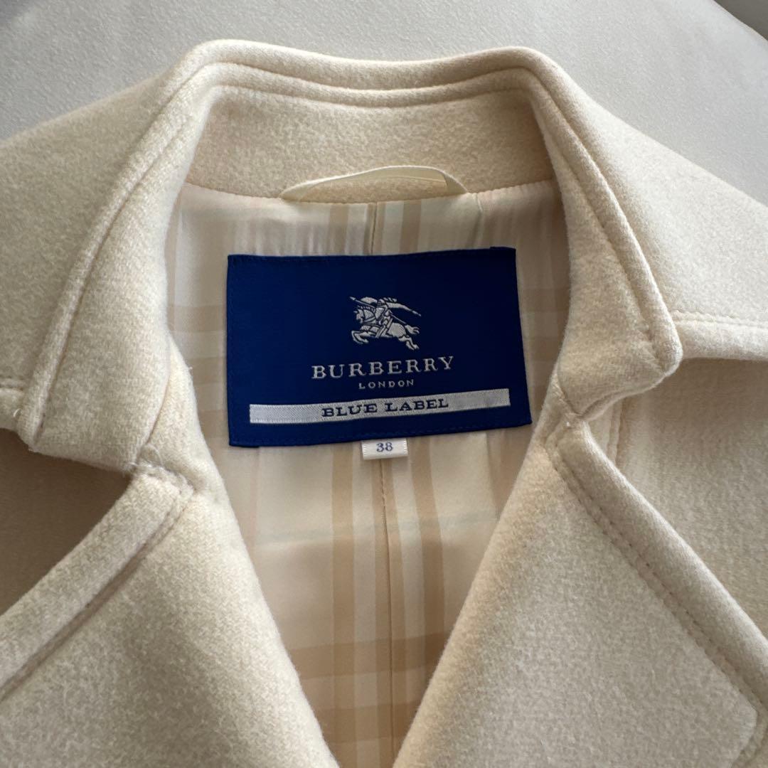 バーバリーブルーレーベル　アンゴラ　コート　36 オフホワイト