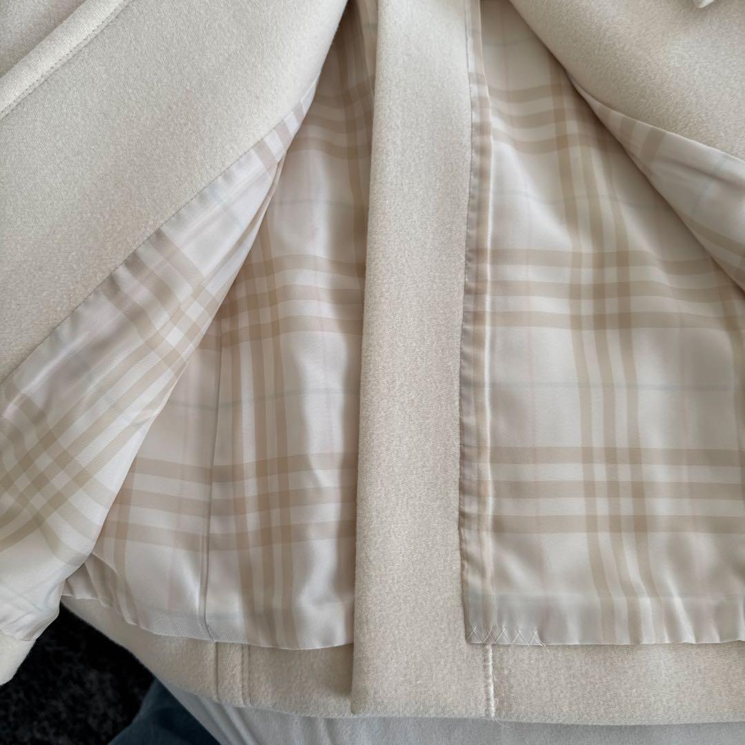 バーバリーブルーレーベル　アンゴラ　コート　36 オフホワイト