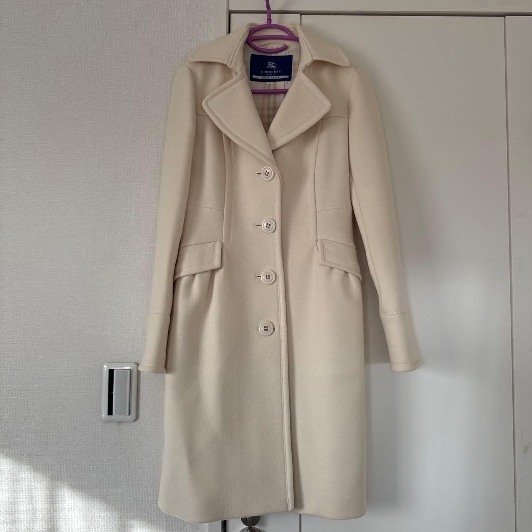 バーバリーブルーレーベル　アンゴラ　コート　36 オフホワイト