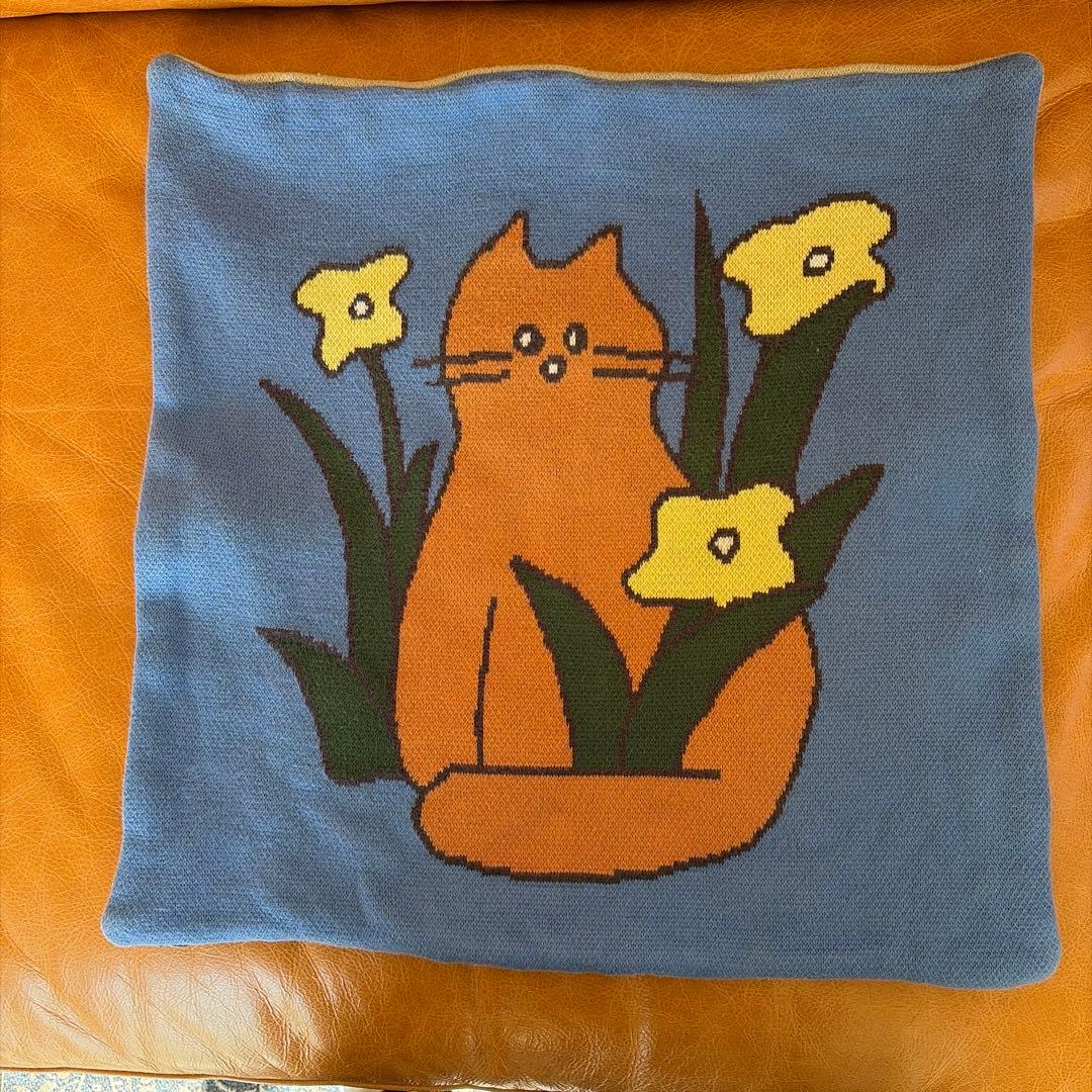 ひまわり無印良品スタッキングスツール　ベージュグレーウニコクッションカバー