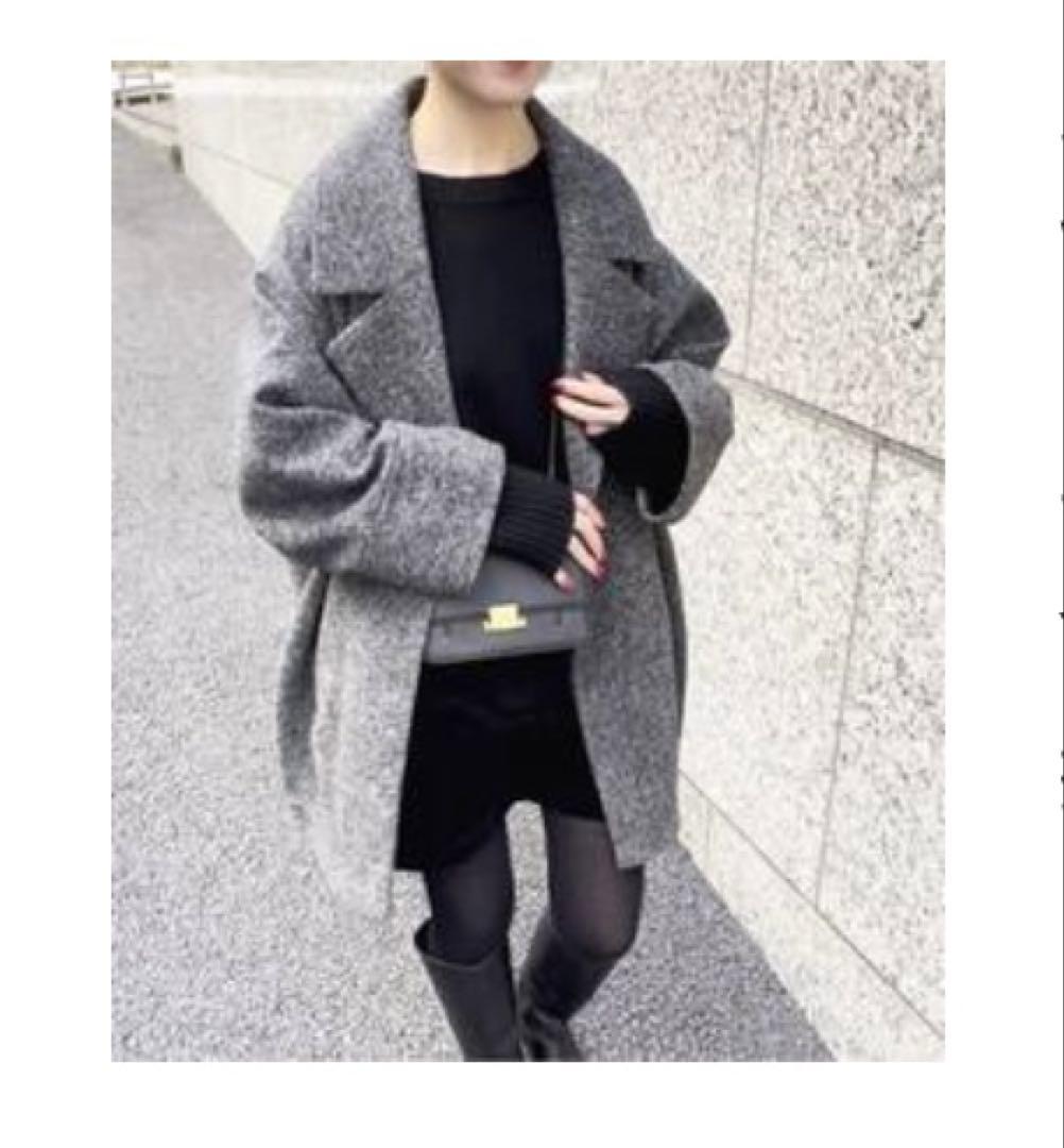 Spick and Span Wスライバーヘリンボーンミドルコート