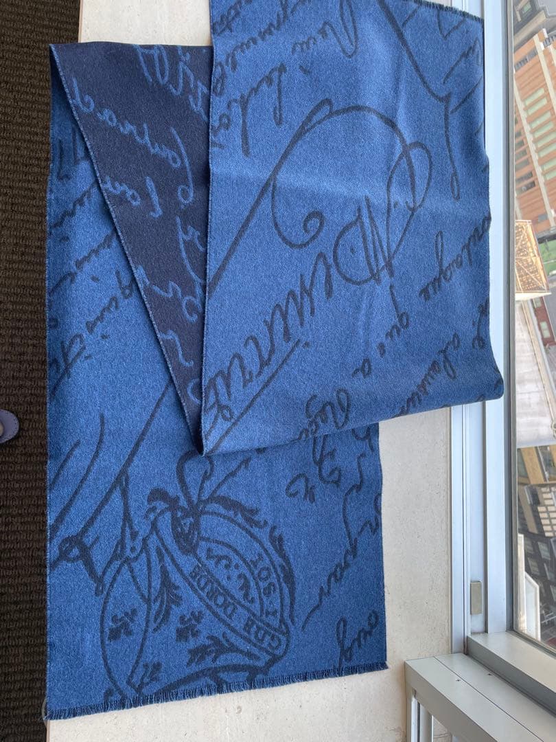 BERLUTI ベルルッティ　ネイビー　ストール　マフラー　新品未使用箱つき