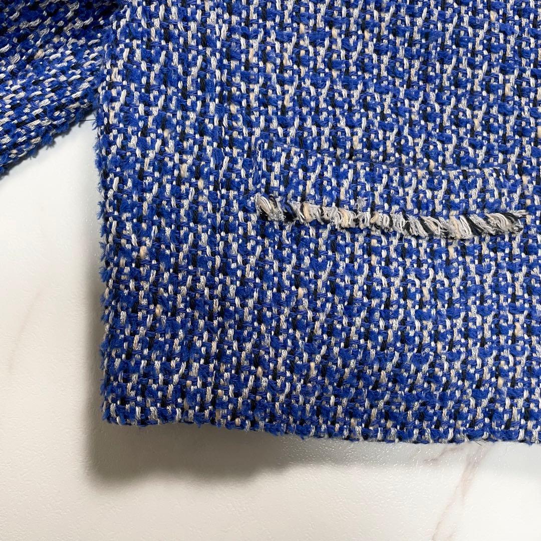 23AW✨マルティニーク ミックスツイードショートジャケット 金ボタン ラメ