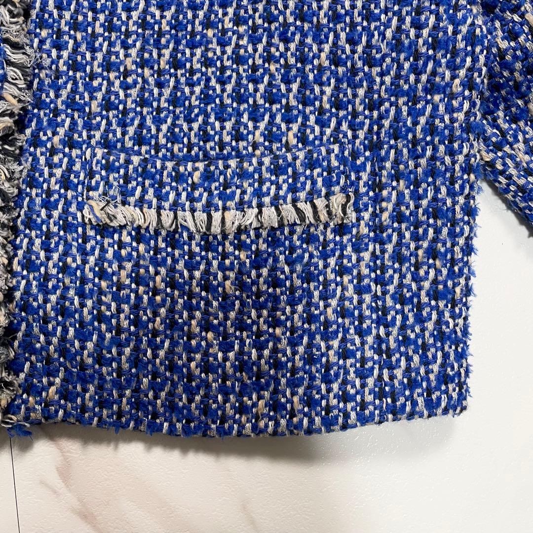 23AW✨マルティニーク ミックスツイードショートジャケット 金ボタン ラメ