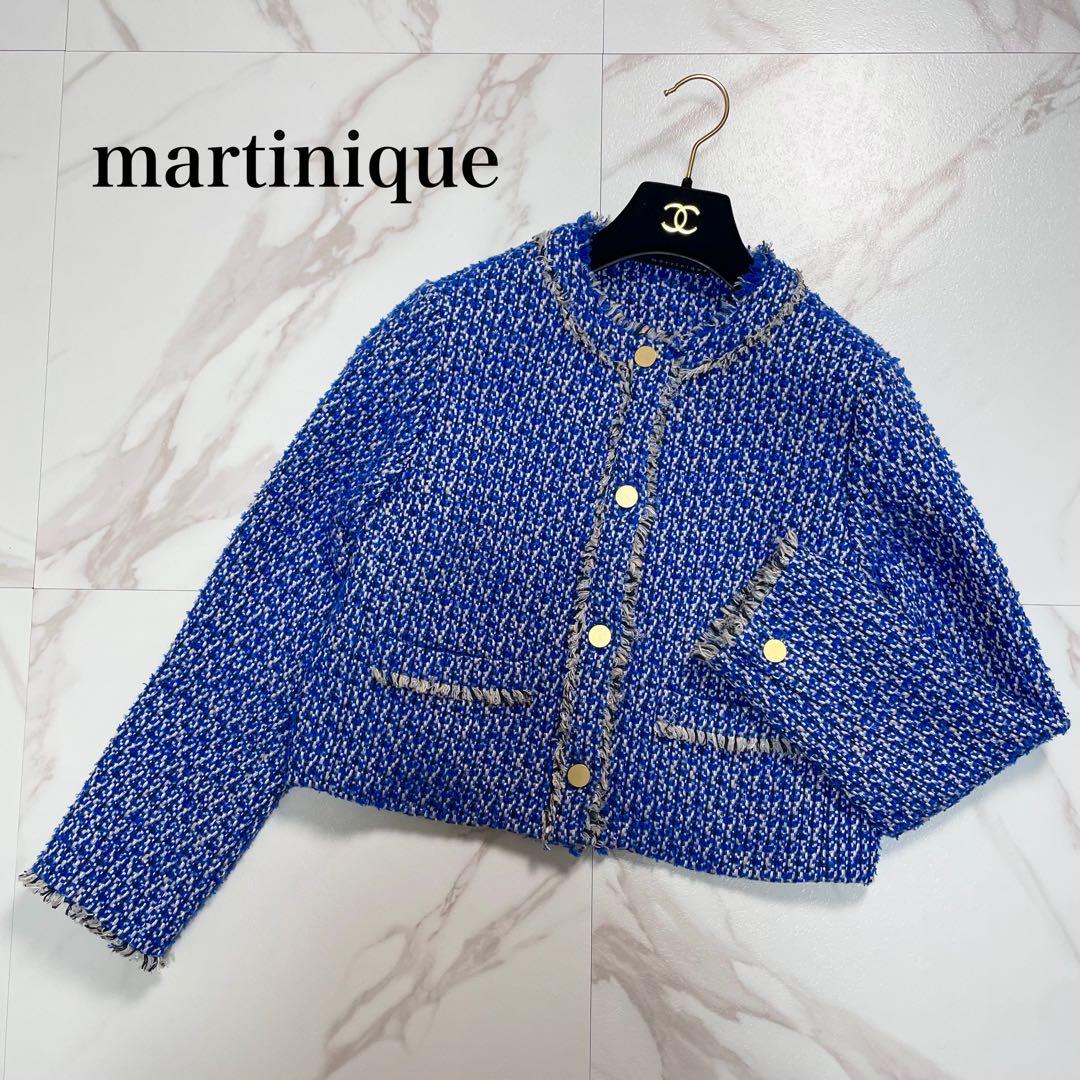 23AW✨マルティニーク ミックスツイードショートジャケット 金ボタン ラメ