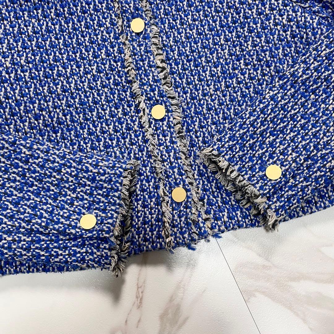 23AW✨マルティニーク ミックスツイードショートジャケット 金ボタン ラメ