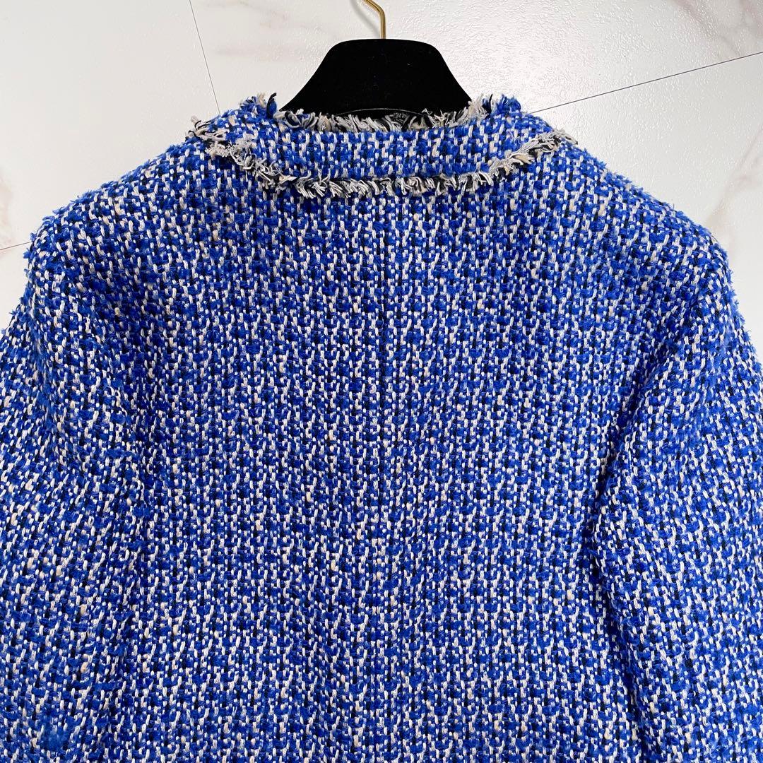 23AW✨マルティニーク ミックスツイードショートジャケット 金ボタン ラメ