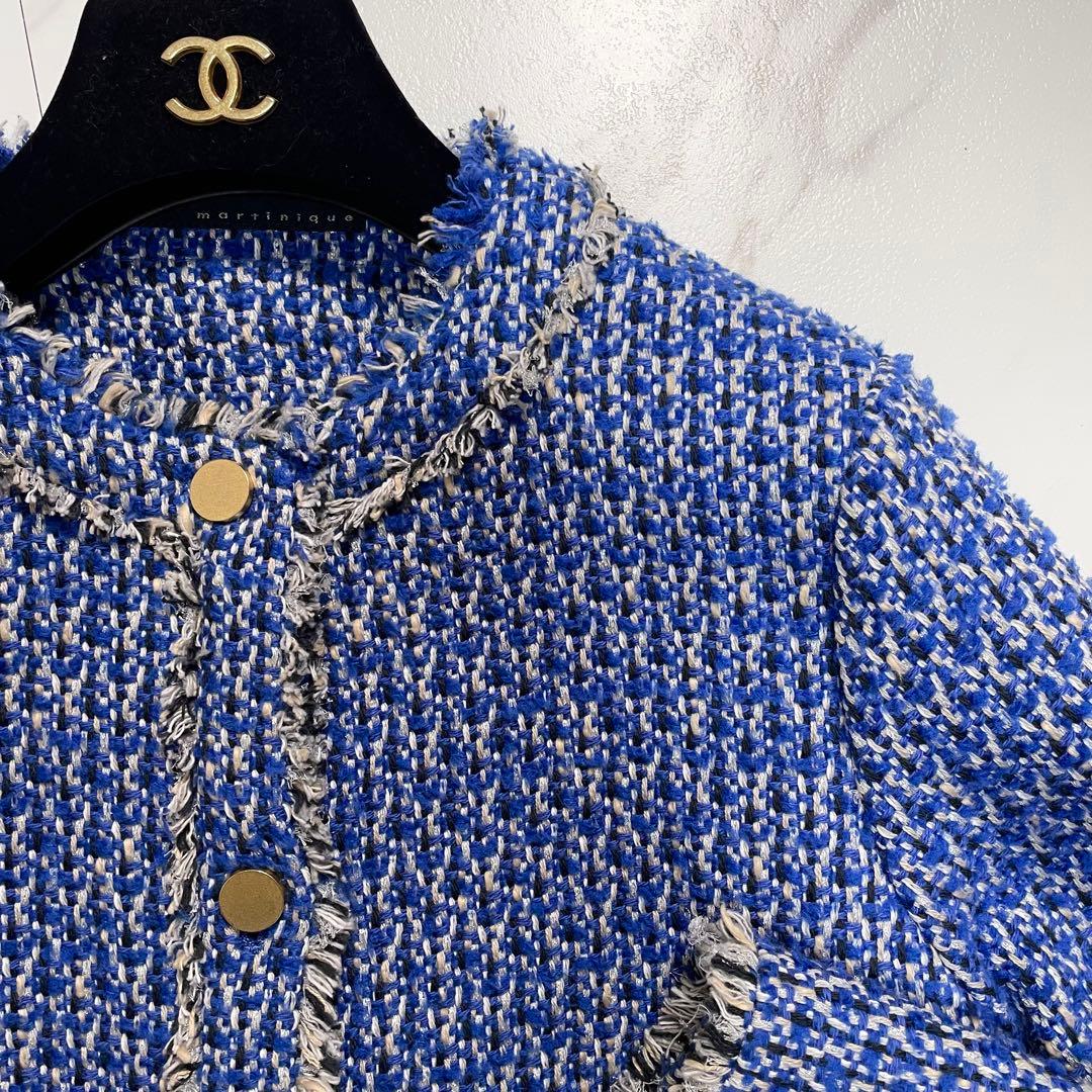 23AW✨マルティニーク ミックスツイードショートジャケット 金ボタン ラメ