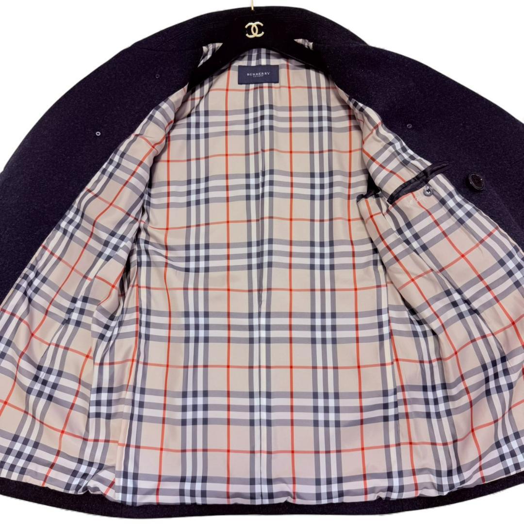 【美品】 BURBERRY LONDON Pコート L コート ブラック メンズ