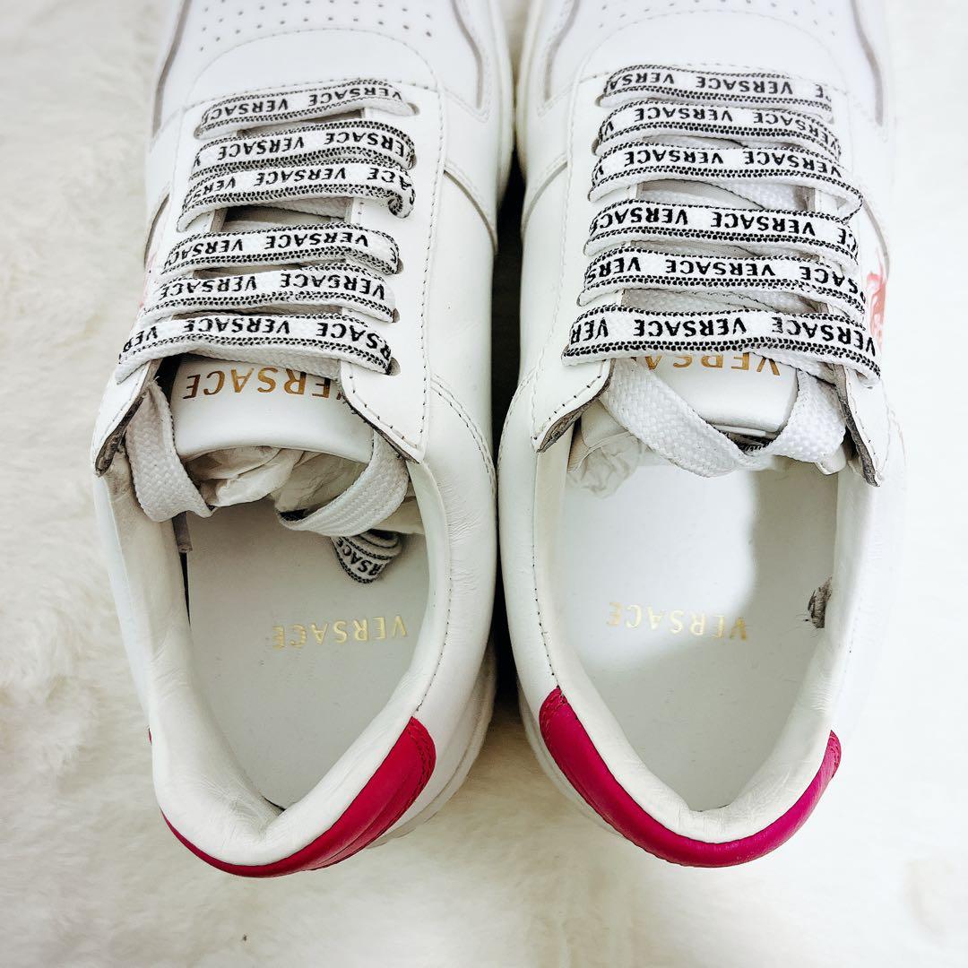 【希少】VERSACE ホワイト×ピンク スニーカー　メデューサ 23cm