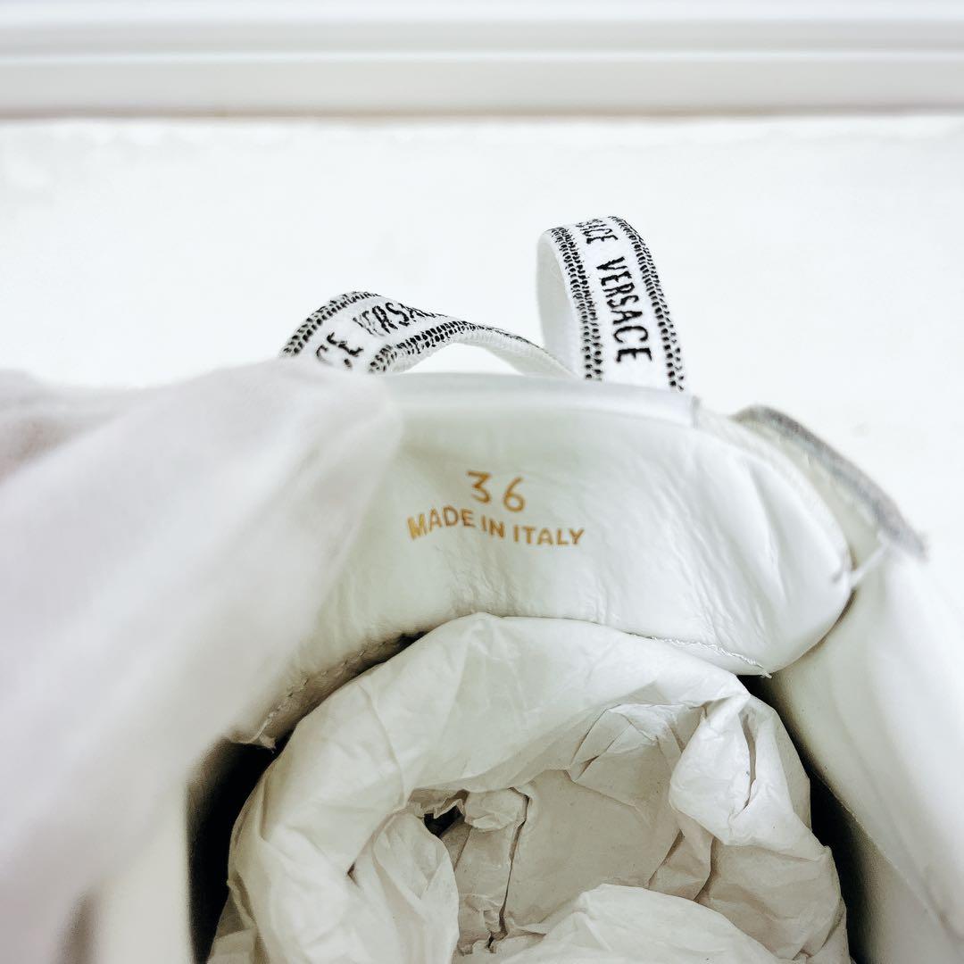 【希少】VERSACE ホワイト×ピンク スニーカー　メデューサ 23cm