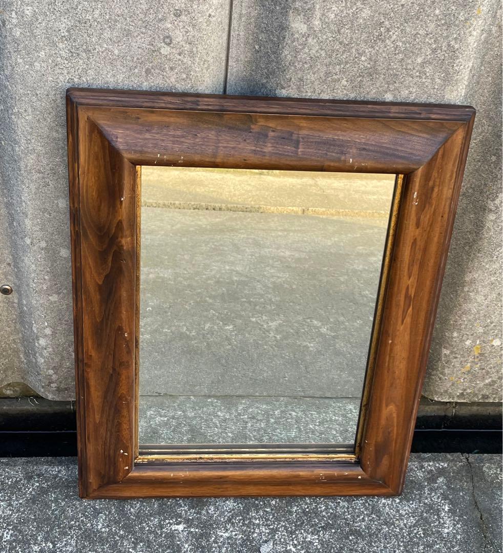 ビンテージ/イタリア製/木製/ミラー/壁掛けミラー/ウォールミラー/鏡/店舗什器