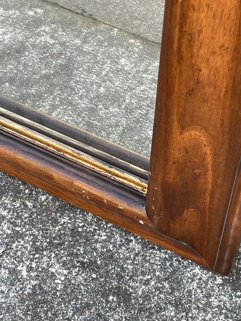 ビンテージ/イタリア製/木製/ミラー/壁掛けミラー/ウォールミラー/鏡/店舗什器