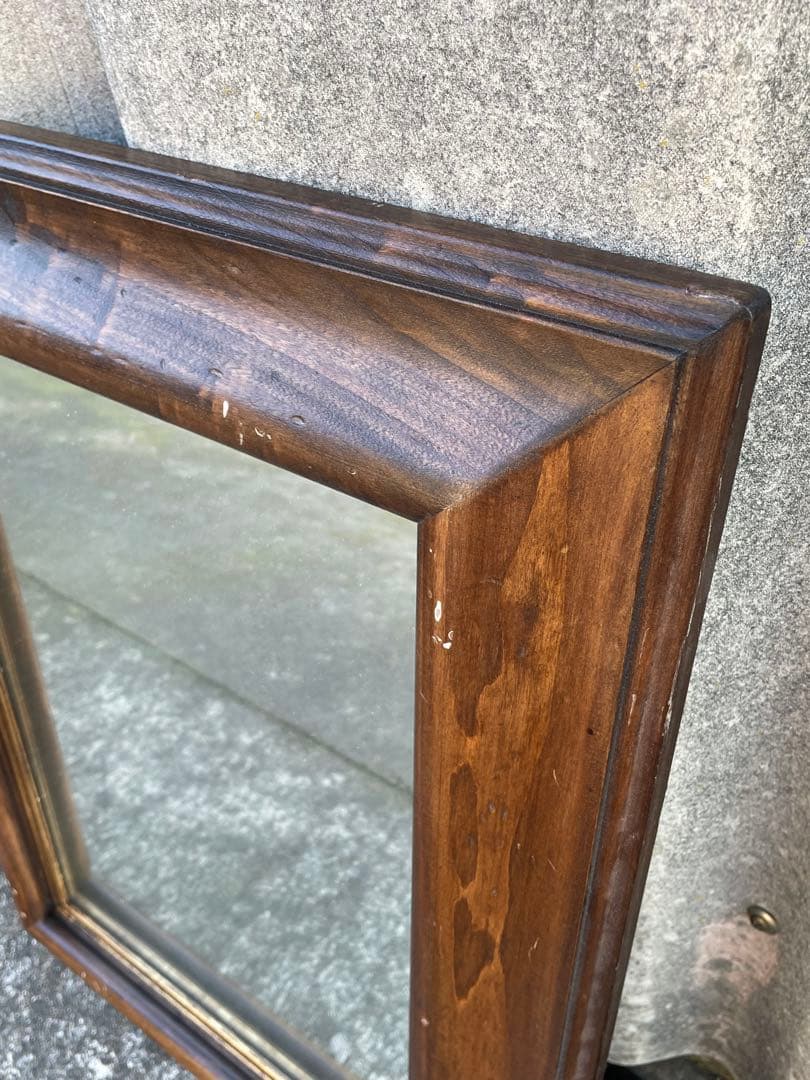 ビンテージ/イタリア製/木製/ミラー/壁掛けミラー/ウォールミラー/鏡/店舗什器