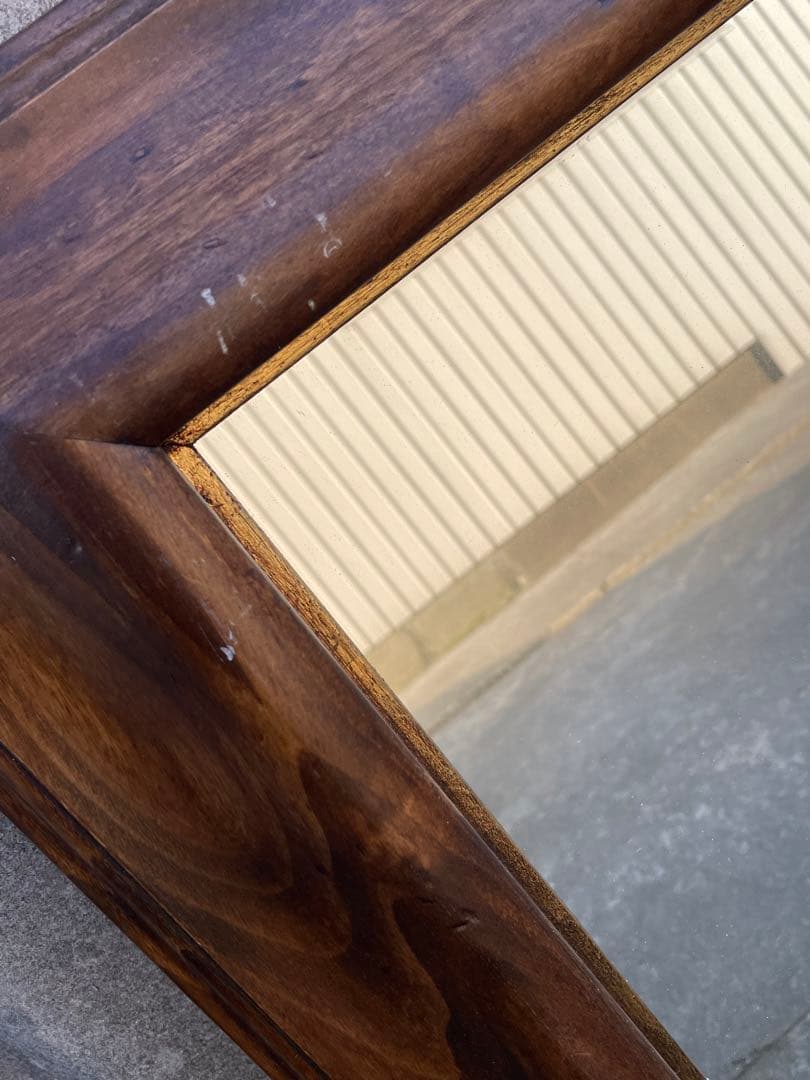 ビンテージ/イタリア製/木製/ミラー/壁掛けミラー/ウォールミラー/鏡/店舗什器