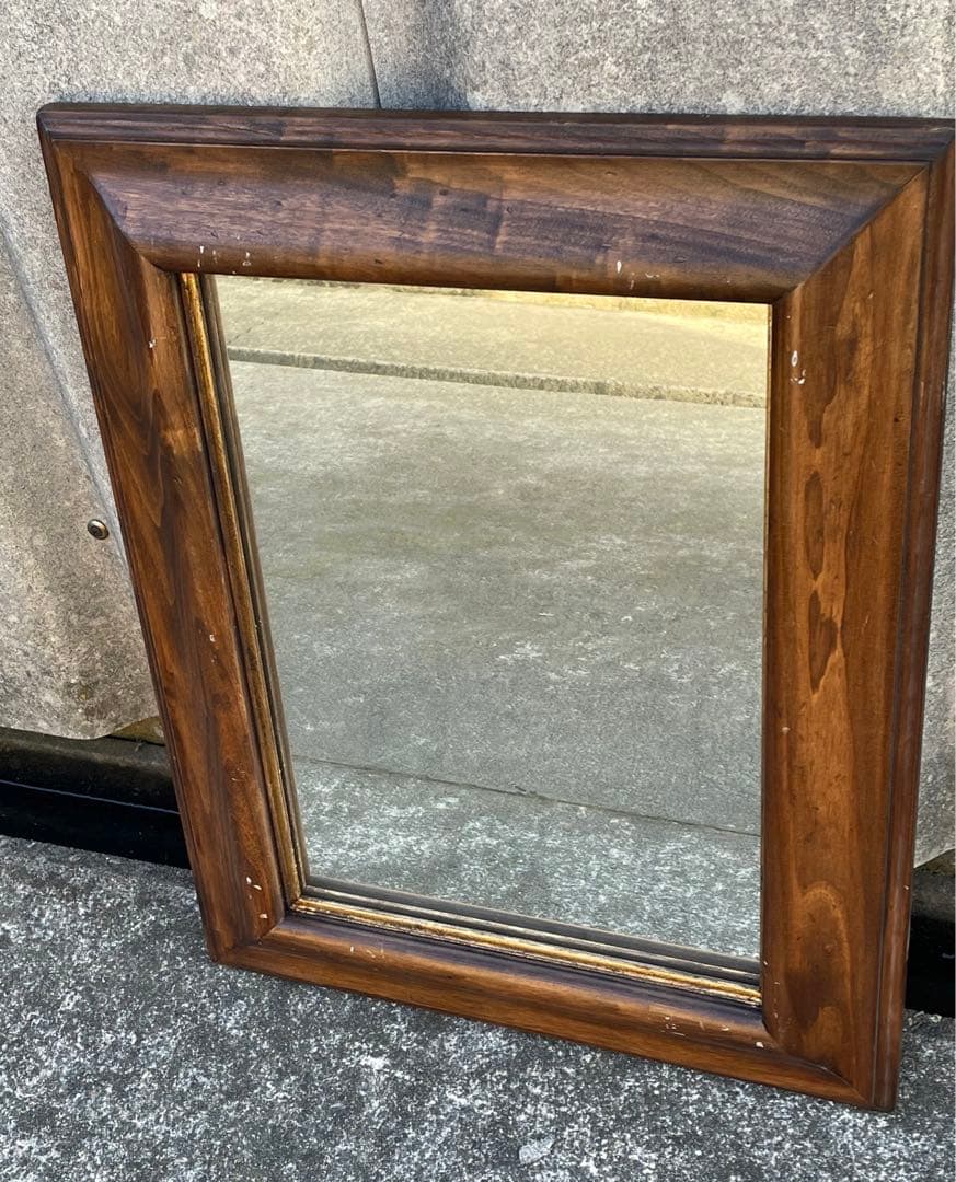 ビンテージ/イタリア製/木製/ミラー/壁掛けミラー/ウォールミラー/鏡/店舗什器