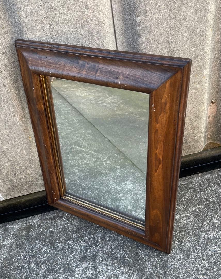 ビンテージ/イタリア製/木製/ミラー/壁掛けミラー/ウォールミラー/鏡/店舗什器
