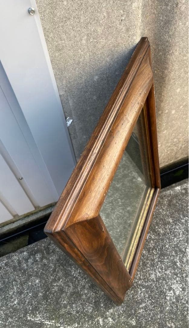ビンテージ/イタリア製/木製/ミラー/壁掛けミラー/ウォールミラー/鏡/店舗什器