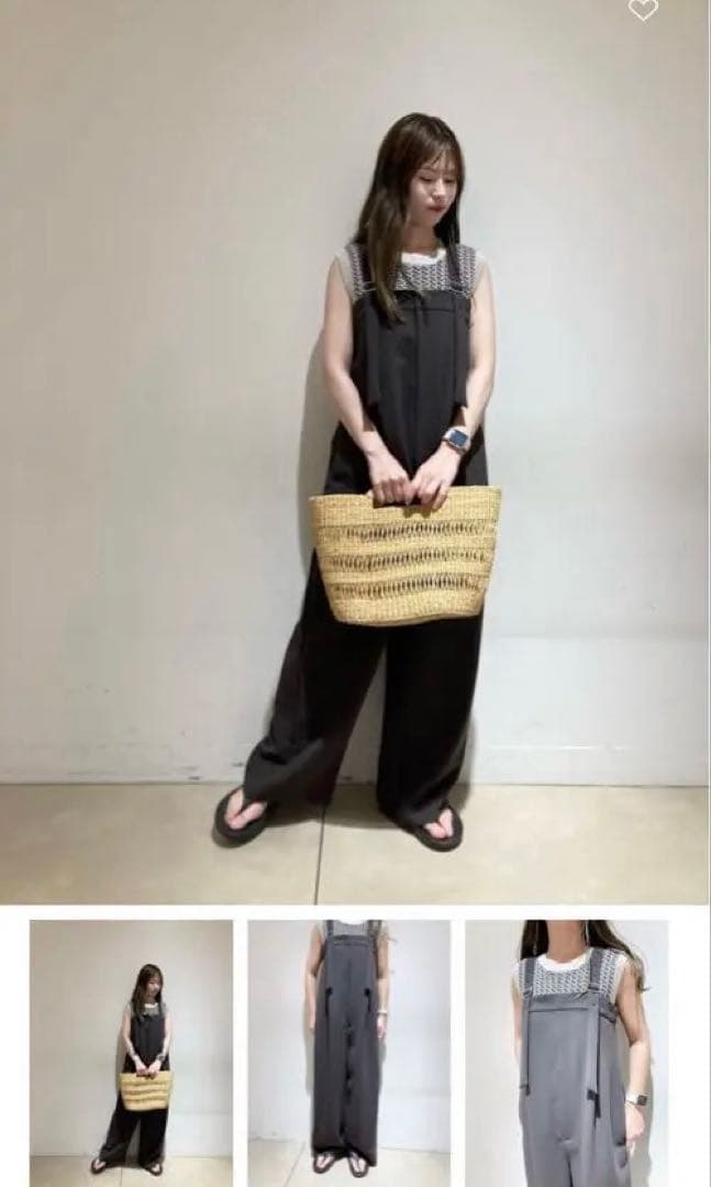 【美品】ビューティーアンドユースポリエステル ベルトストラップ オールインワン