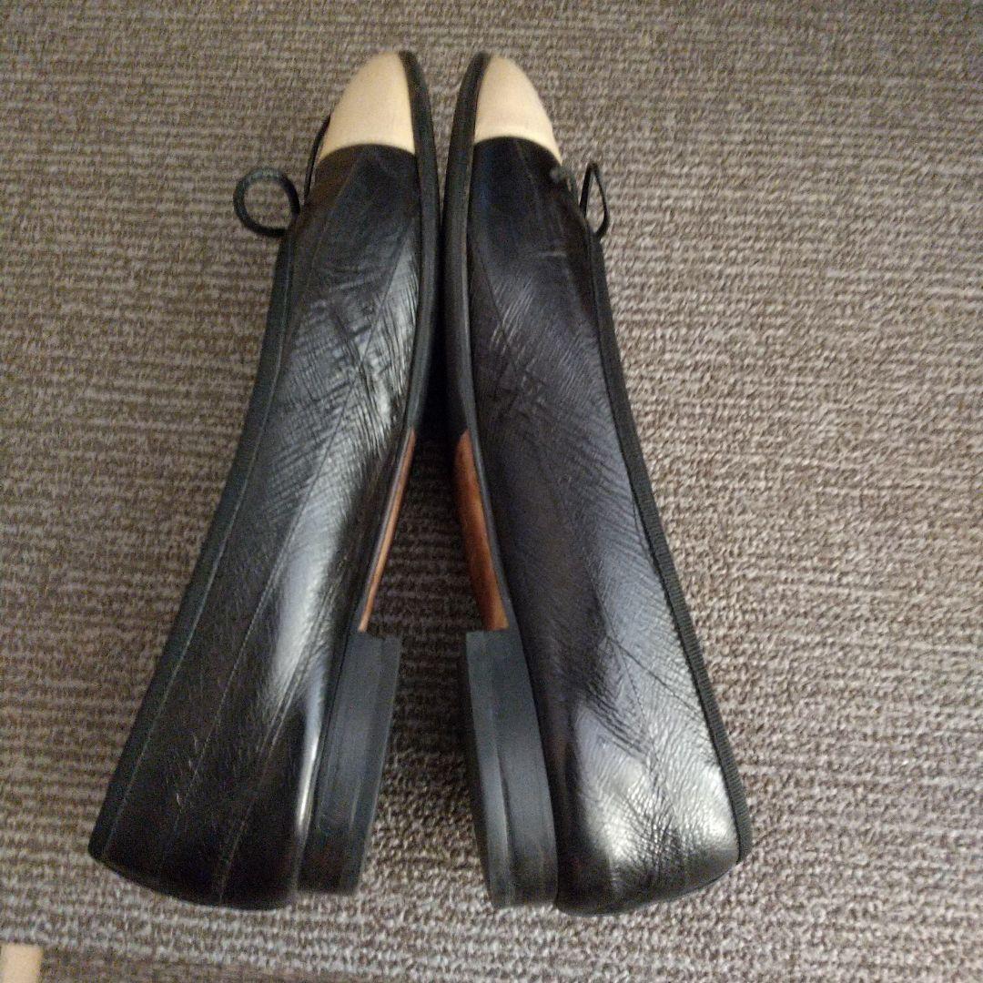 CHANEL バレエシューズ 黒/ベージュ