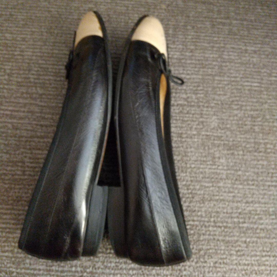 CHANEL バレエシューズ 黒/ベージュ