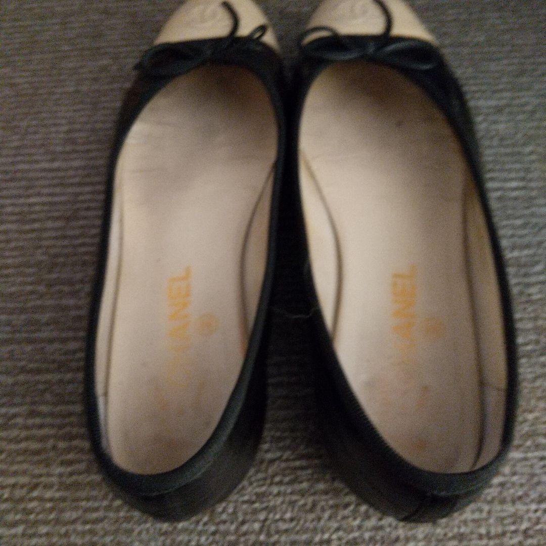 CHANEL バレエシューズ 黒/ベージュ