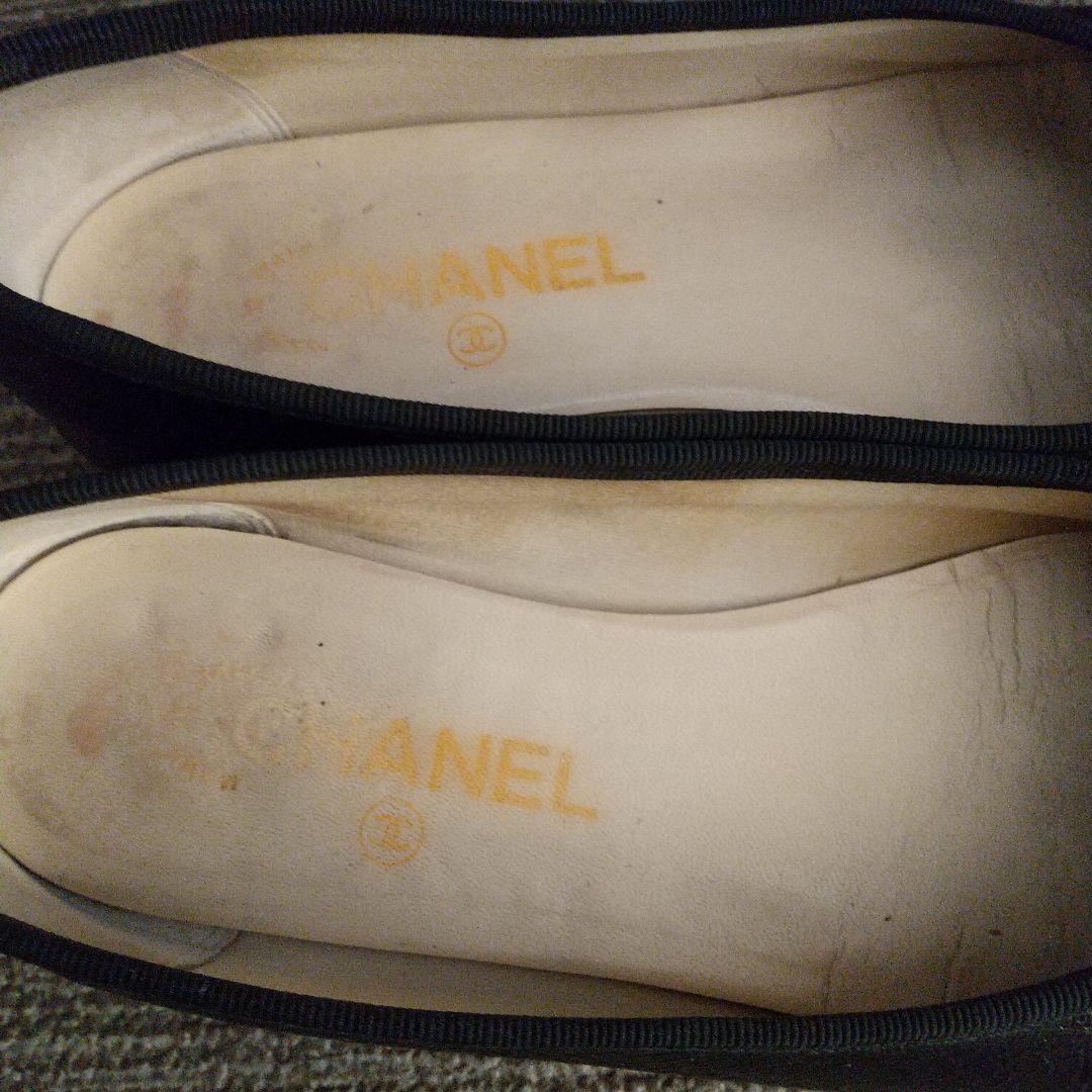 CHANEL バレエシューズ 黒/ベージュ