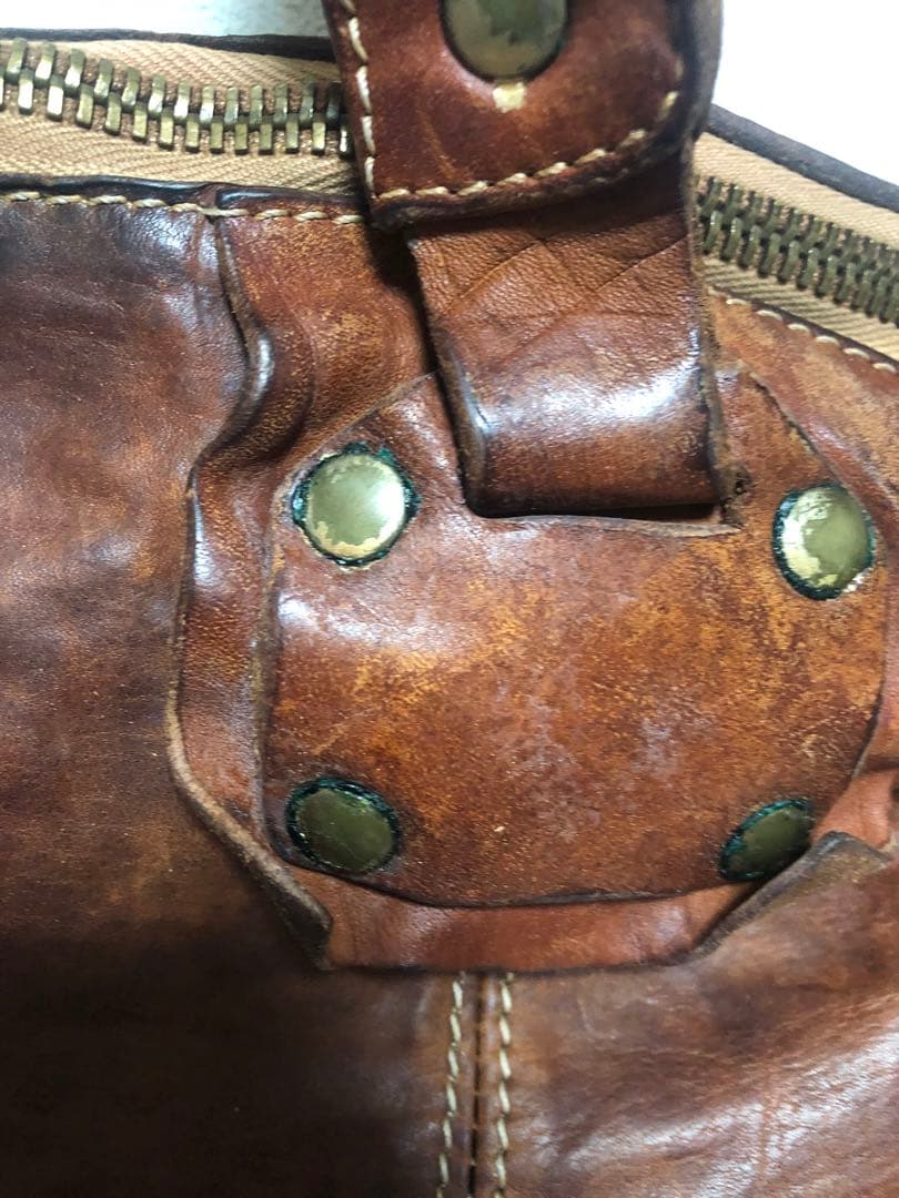 Giorgio Brato ブラウンレザーボストンバッグ