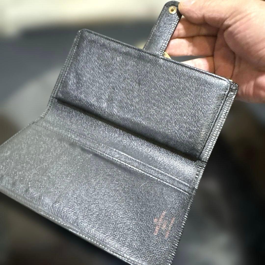 ⑤☆使用感少/美品♪コンチネンタル がま口 長財布 エピ ノワール レザー