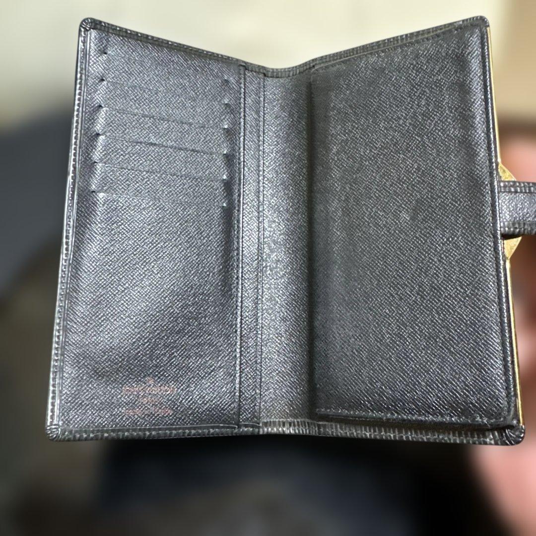 ⑤☆使用感少/美品♪コンチネンタル がま口 長財布 エピ ノワール レザー