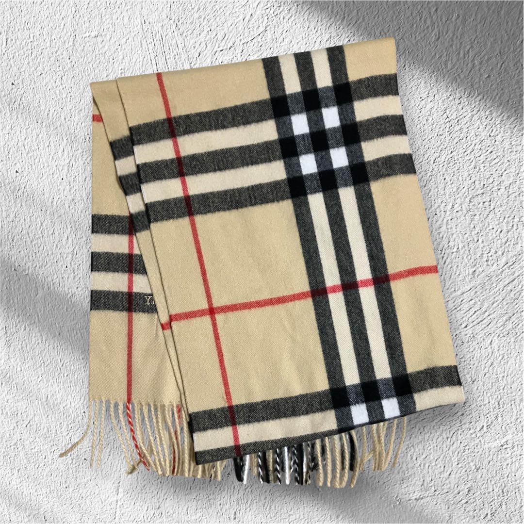 BURBERRY マフラー　バーバリーチェック　カシミヤ　シルク