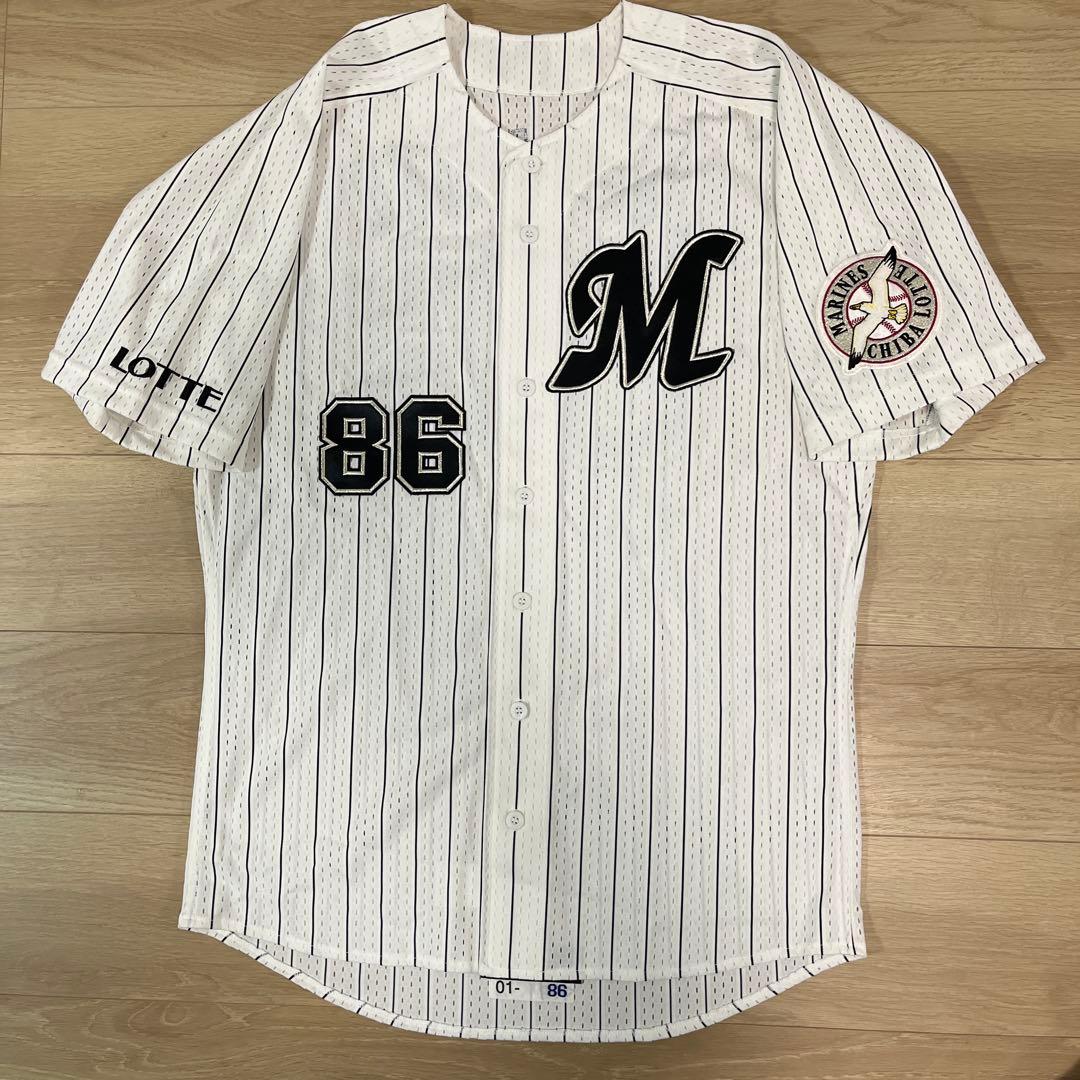 千葉ロッテマリーンズ　山本　ホームユニフォーム　実使用　上下