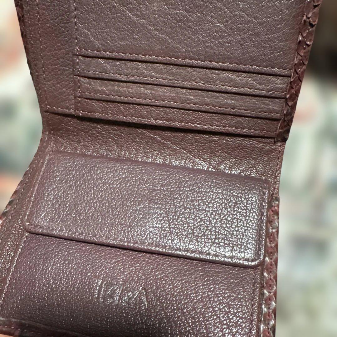 イビザ　パイソン革　二つ折り財布