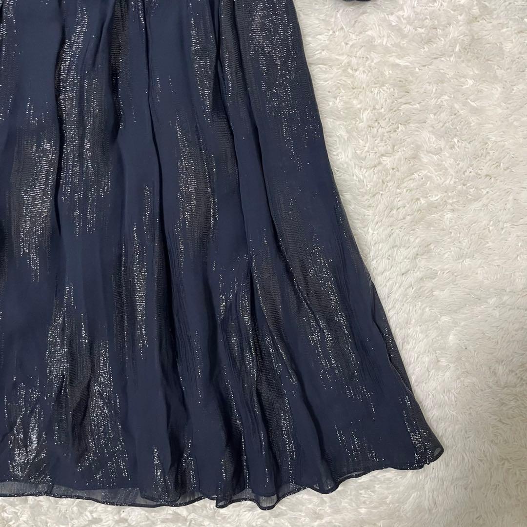 極美品✨マックスマーラ シルク混 ロングワンピース マキシ丈 Aライン ラメ