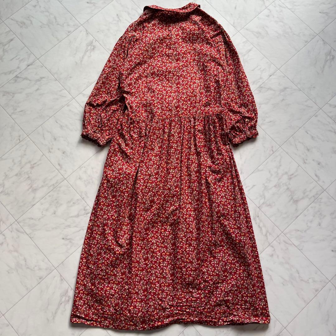 PINK HOUSE パッチワーク　ロングワンピースピンタック フリル 日本製