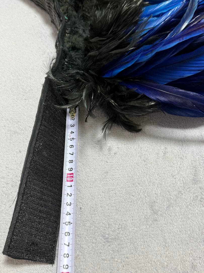 タヒチアンダンス　羽根　ヒップベルト　ブルー　黒　衣装