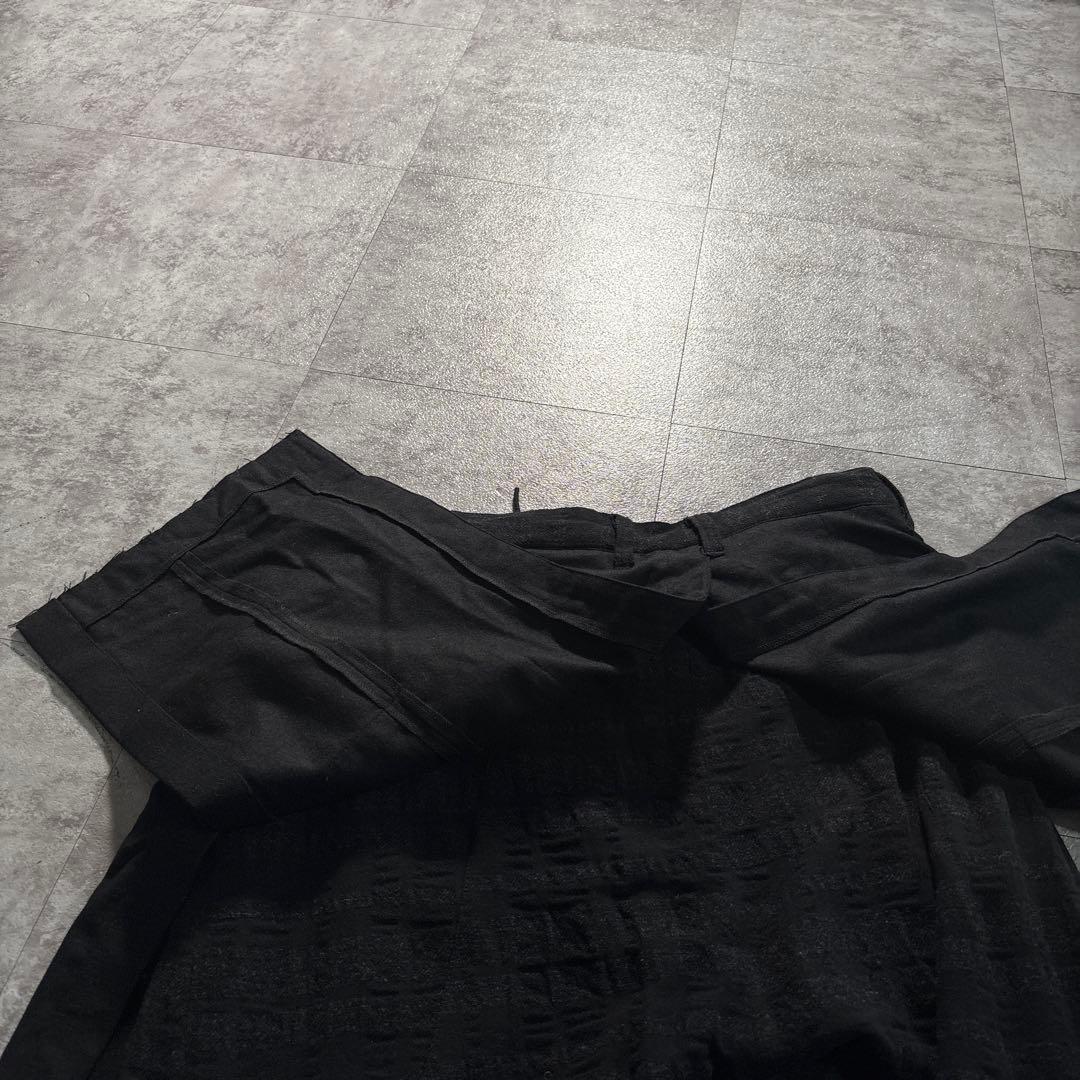 d.hygen ディーハイゲン　ウールレイヤードクロップドパンツ　アルチザン　黒