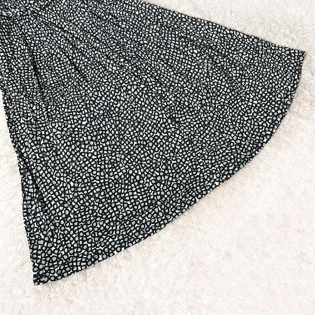 マックスマーラ 白タグ ロングワンピース 総柄 シルク 大きいサイズ XL