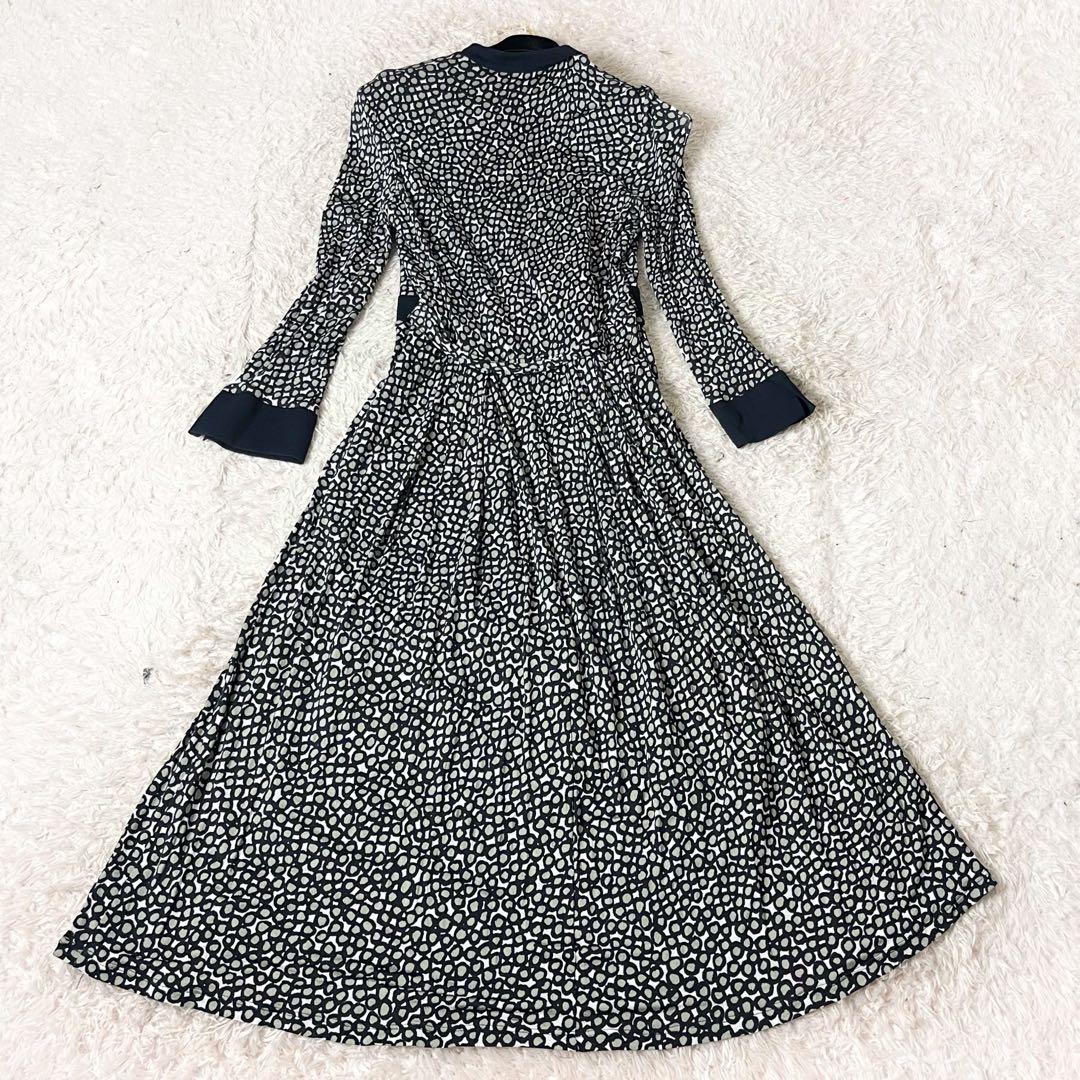 マックスマーラ 白タグ ロングワンピース 総柄 シルク 大きいサイズ XL