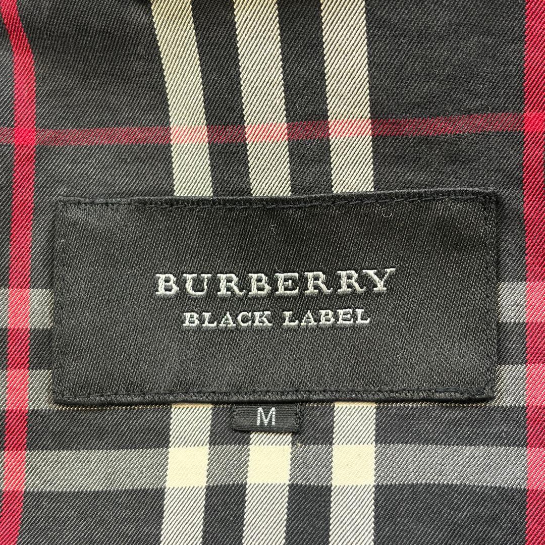 バーバリーブラックレーベル デニム ライダースジャケット 裏地ノバチェック M