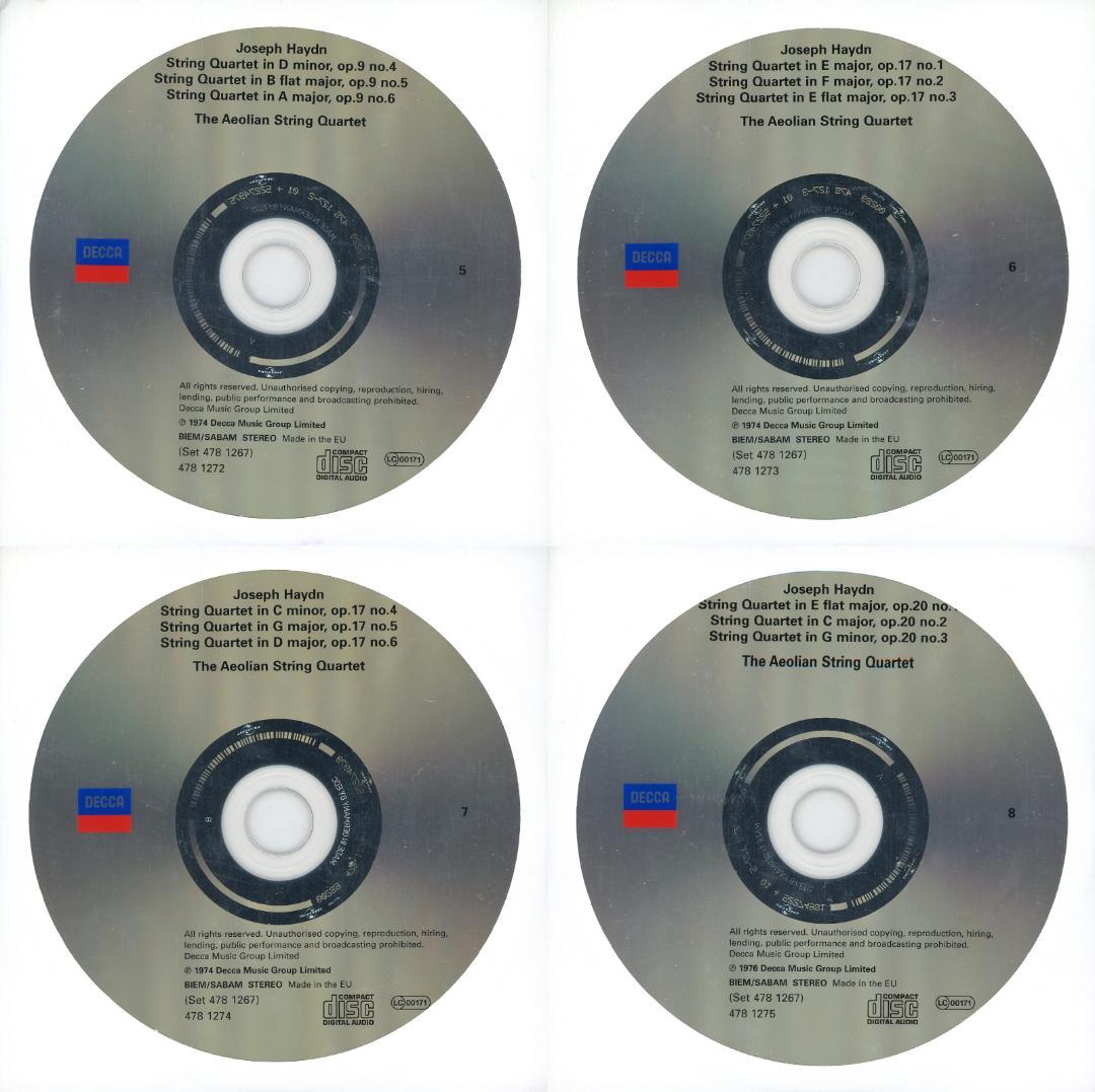 ハイドン弦楽四重奏曲全集 エオリアン四重奏団 22枚組