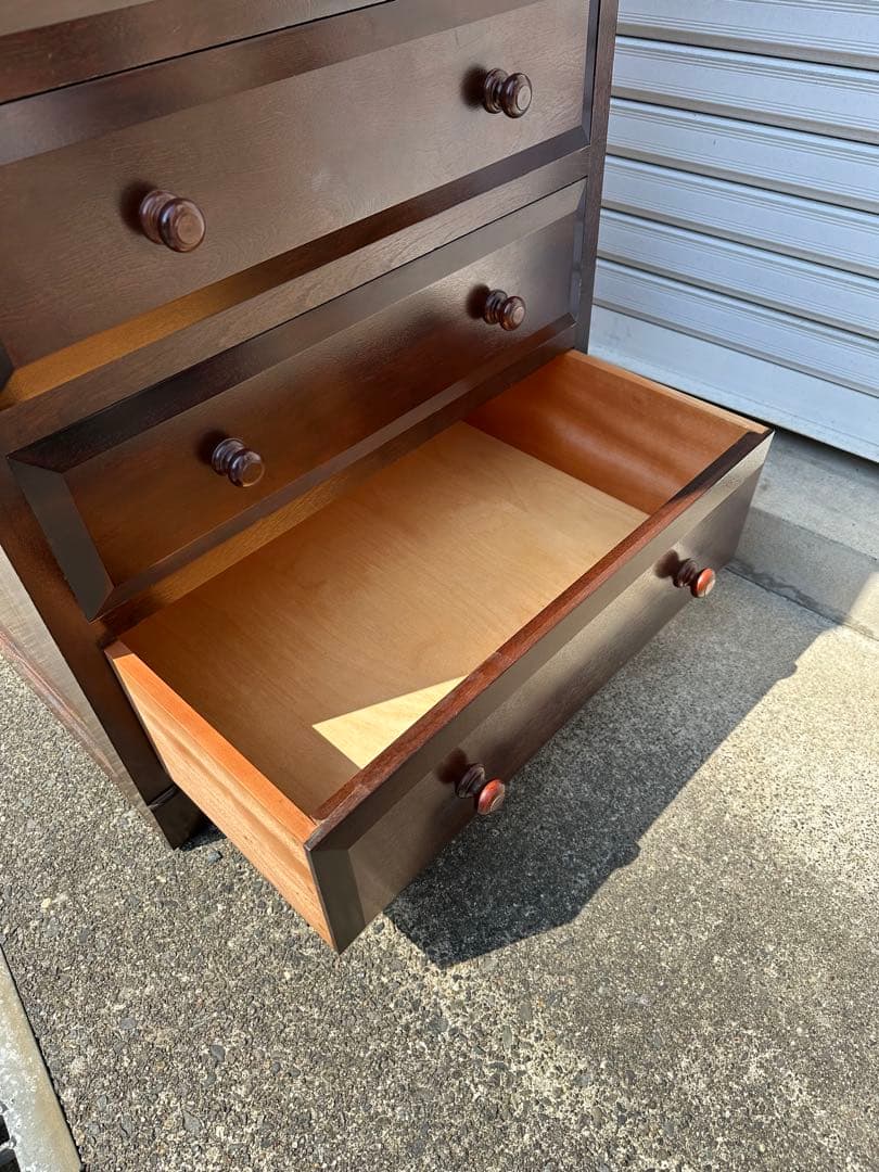 松本民芸家具　チェスト　特注サイズ　細身　D型整理タンス　箪笥　小引出