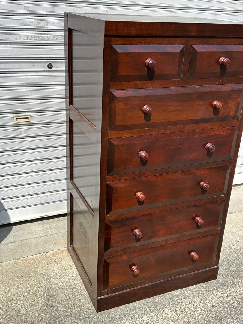 松本民芸家具　チェスト　特注サイズ　細身　D型整理タンス　箪笥　小引出