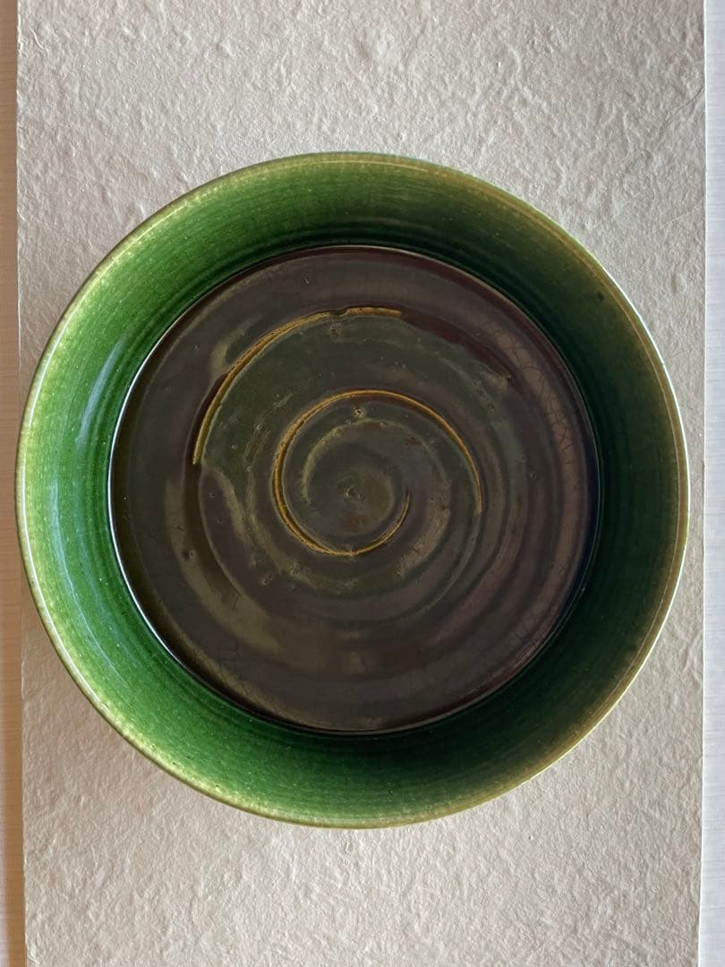 長森慶　織部焼　織部鉦鉢風大鉢　直径23cm