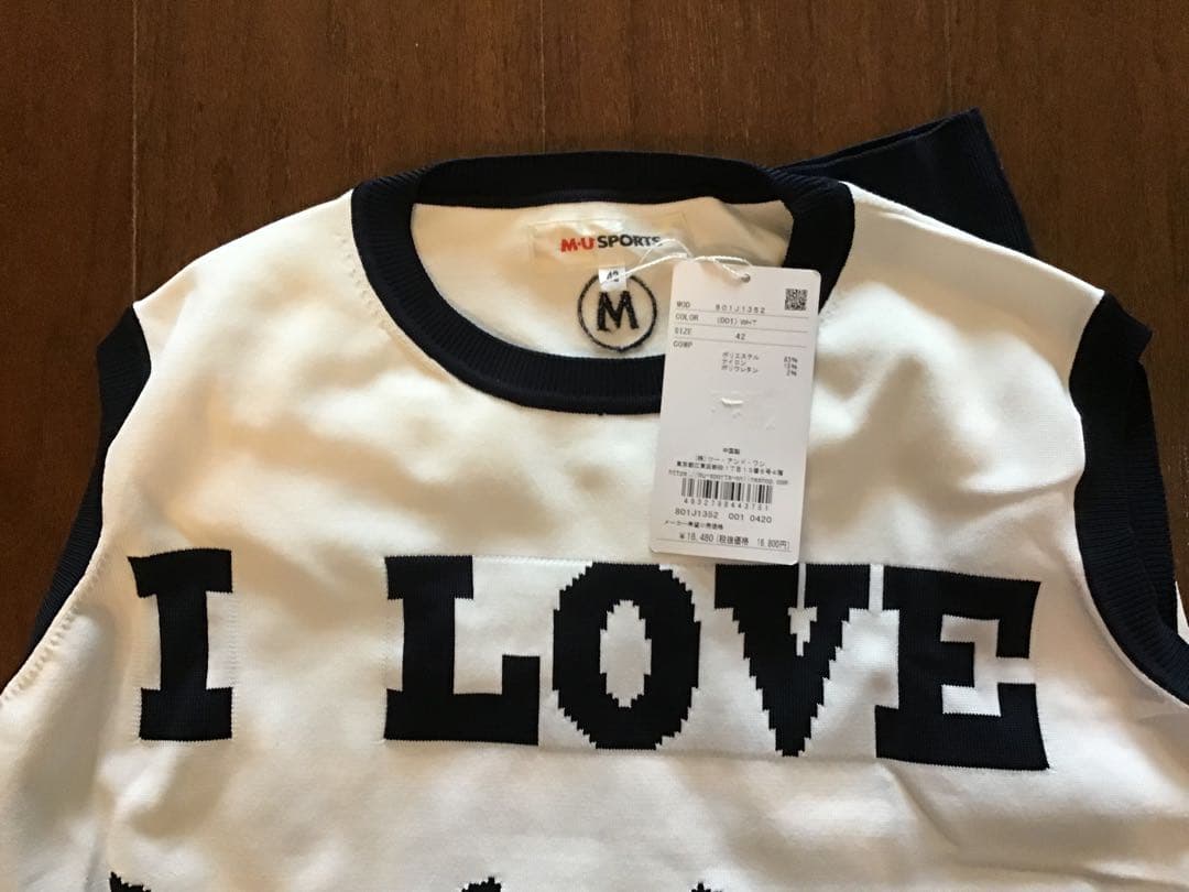 MU SPORTS I LOVE GOLF ベスト 42☆ウエサコ新品未使用☆
