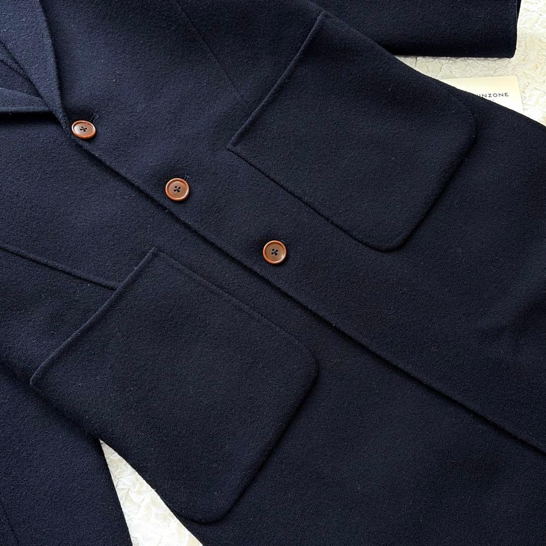 タグ付き✨ ザシンゾーン ダブルフェイス ウールチェスターコート ロング丈 紺